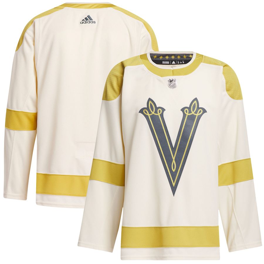 Men Vegas Golden Knights adidas Cream 2024 NHL Winter Classic Primegreen Authentic Jersey